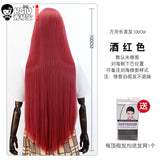 HSIU 100Cm Long Staight Cosplay Wig Heat Resistant Synthetic Hair Anime Party wigs 26 color Colourful