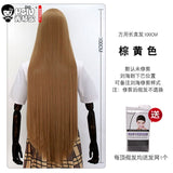 HSIU 100Cm Long Staight Cosplay Wig Heat Resistant Synthetic Hair Anime Party wigs 26 color Colourful