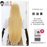 HSIU 100Cm Long Staight Cosplay Wig Heat Resistant Synthetic Hair Anime Party wigs 26 color Colourful