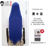 HSIU 100Cm Long Staight Cosplay Wig Heat Resistant Synthetic Hair Anime Party wigs 26 color Colourful