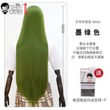 HSIU 100Cm Long Staight Cosplay Wig Heat Resistant Synthetic Hair Anime Party wigs 26 color Colourful