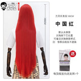 HSIU 100Cm Long Staight Cosplay Wig Heat Resistant Synthetic Hair Anime Party wigs 26 color Colourful