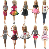 NK 10 Pcs  Princess Doll Dress Noble Party Gown For Barbie Doll Accessories Fashion Design Outfit Best Gift For Girl' Doll JJ