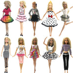 NK 10 Pcs  Princess Doll Dress Noble Party Gown For Barbie Doll Accessories Fashion Design Outfit Best Gift For Girl' Doll JJ