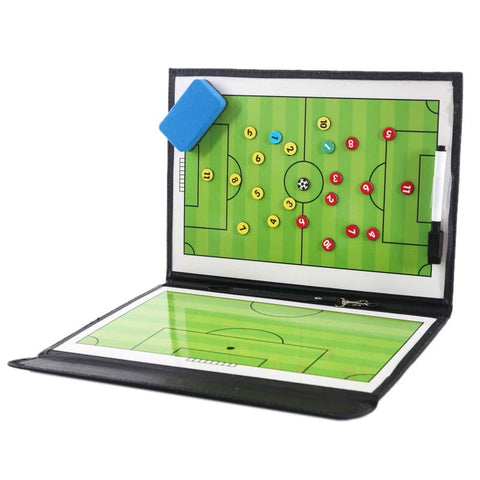 Portable Trainning Assisitant Equipments Football Soccer Tactical Board 2.5 Fold Leather Useful Teaching Board