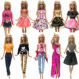 NK 10 Pcs  Princess Doll Dress Noble Party Gown For Barbie Doll Accessories Fashion Design Outfit Best Gift For Girl' Doll JJ