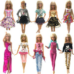 NK 10 Pcs  Princess Doll Dress Noble Party Gown For Barbie Doll Accessories Fashion Design Outfit Best Gift For Girl' Doll JJ