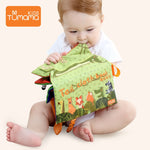 Tumama Baby Cloth Book 3D Waterproof Animal Tail Cloth Books Infant Newborn Soft Fabric Cloth Book Learning Educational For Kids