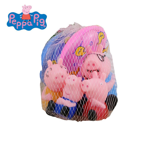 Peppa pig 4/PCS Classic Toys bath toy Baby bathing water  pinch pinch gelatin small animal set educational toys  for children