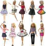 NK 10 Pcs  Princess Doll Dress Noble Party Gown For Barbie Doll Accessories Fashion Design Outfit Best Gift For Girl' Doll JJ