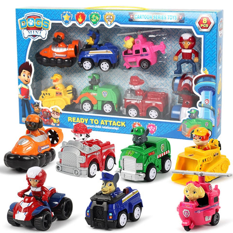 Paw Patrol Dog 7pcs/set Puppy Patrol Car Patrulla Canina Action Figures vinyl doll Toy Kids Children Toys Gifts