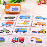 Graph Match Game Kid's Early Educational Montessori Toys Puzzle Card Cartoon Vehicle Learning Pocket Flash Card MG09