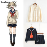 New My Hero Academia Cosplay Costume Anime Cosplay Boku no Hero Academia Himiko Toga JK Uniform Women Sailor Suits with Sweaters