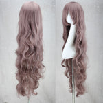 100cm Anime Costume Long Curly Wave Synthetic Wigs Purple Hair Party Cosplay Wig for Halloween Peruca Peluca