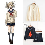 New My Hero Academia Cosplay Costume Anime Cosplay Boku no Hero Academia Himiko Toga JK Uniform Women Sailor Suits with Sweaters