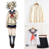 New My Hero Academia Cosplay Costume Anime Cosplay Boku no Hero Academia Himiko Toga JK Uniform Women Sailor Suits with Sweaters