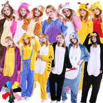 Adult/Kids Winter Woman Whole Pajamas Unicorn Stitch Costume Fancy Animal Anime Cosplay One piece Jumpsuit   Halloween Onesie