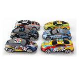 6Pcs Set Toy Racing Car Alloy Iron Shell Taxi Model Inertia Sliding Rail Car Mini Small Gift Toys for Children Boys