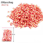 200Pcs Slime Addition Soft Fimo Fruit Slices for Charms Beads DIY Nail Mobile Beauty Powder in Slime Supplies Sprinkles