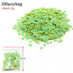 200Pcs Slime Addition Soft Fimo Fruit Slices for Charms Beads DIY Nail Mobile Beauty Powder in Slime Supplies Sprinkles