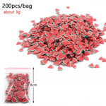 200Pcs Slime Addition Soft Fimo Fruit Slices for Charms Beads DIY Nail Mobile Beauty Powder in Slime Supplies Sprinkles