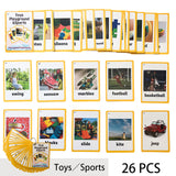 Children Baby English Learning Word Card Pocket Flash  Learning Montessori Educational Toys Word Table Game Card for kids